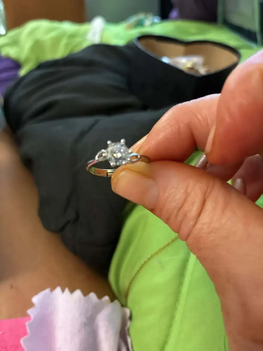 Solitaire Round Cut Cubic Zirconia Engagement Ring with Infinity-Style Band